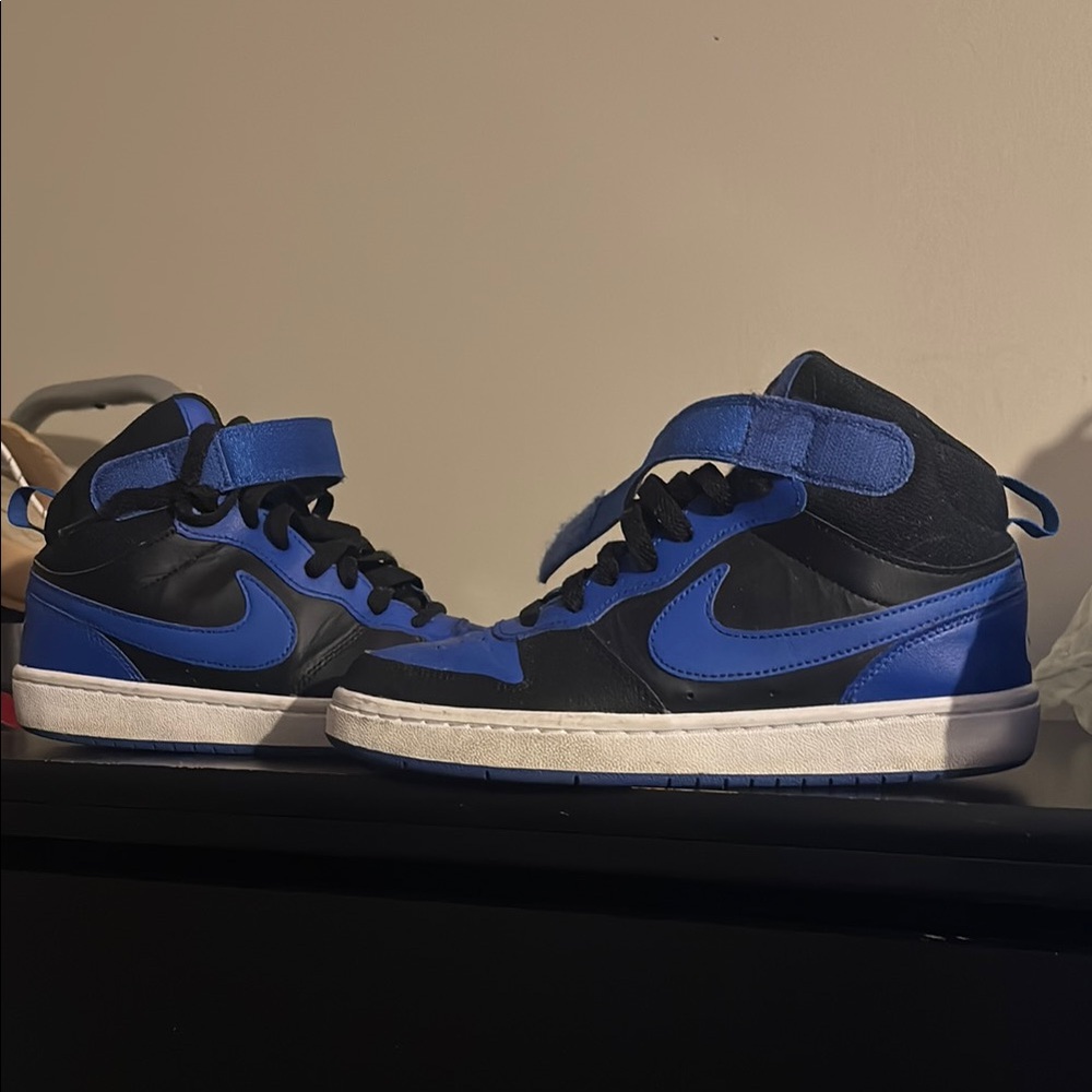 Nike Black and Blue High-Top Sneakers